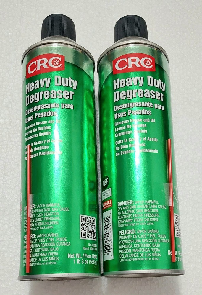 Lot of 2 CRC Heavy Duty Degreaser 03095 19 oz Aerosol Can No Flash Non-Corrosive