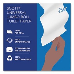 Scott 67805 2-Ply 3.55″ x 1000′ Septic Safe Bathroom Tissue – WHT (12/CT) New