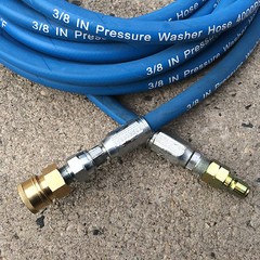 25ft 3/8″ 4000PSI Blue Non-Marking Pressure Washer Hose w/ QC fittings (New)