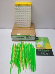 50 Catchmaster Flying Insect Monitor Glue Traps with Stands and Twist Ties NEW
