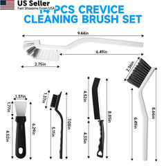 14Pcs Crevice Cleaning Brush Set, V Shape Grout Cleaner for Deep Black