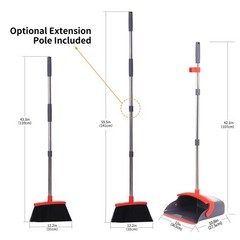Broom with Dustpan Combo Set and 2 Piece Set, Purple&red