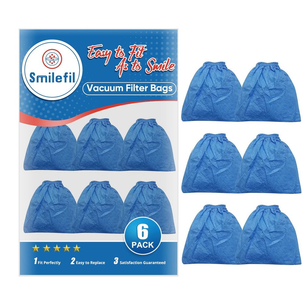Smilefil 6 Pack VRC5 Cloth Filter Fits Vacmaster 4 to 16 Gallon Wet/Dry…