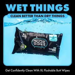 DUDE WIPES XL Flushable Wipes Fragrance Free 8 ct 400 wipes Free Shiping
