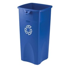 Rubbermaid Commercial Fg356973blue 23 Gal Square Recycling Bin, Open Top,
