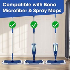 10 Pack Microfiber Cleaning Pads Compatible with Bona Mop, 18 Inch Blue