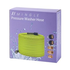 M MINGLE Pressure Washer Hose 50 FT x 1/4″ – Replacement 50 x 1/4″, Green