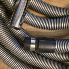 Cen-Tec Universal Central Vac Hose Gray Crushproof with Chrome Curved Wand OS
