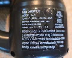 XPOWER A-2 Electric Computer Duster, Canned Air Replacement, Blower
