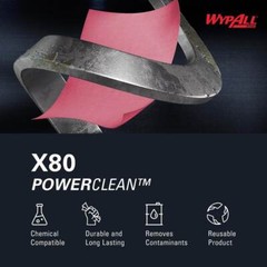 WypAll 41055 Industrial Wipes: X80, Jumbo Roll, 12.4 x 12.2″ Sheet, Red