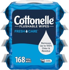 Cottonelle Fresh Care Flushable Wet Wipes, Adult Wet Wipes, 4 Flip-Top Packs,…