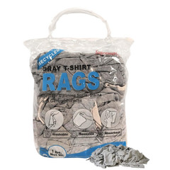 Recycled Gray Knit T-Shirt Rags for Wiping 1 lb Bag Multipurpose Cleaning Cloths
