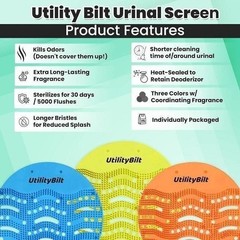Utilitybilt Urinal Screens Deodorizer 24 Pack. Odor Protection For 30 Days/ 5000