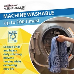 KLEEN HANDLER HEAVY DUTY Commercial Mop Head Replacement, Wet Industrial Blue…