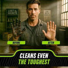 Grip Clean – Waterless Hand Cleaner for Auto Mechanics 8 Fl Oz + Brush, Brown