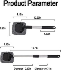 Car Windshield Cleaner Tool, Vehicle Window Cleaner with Ext Size: Rectangular