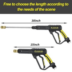 POHIR Pressure Washer Gun 3600 PSI with 3/8” Swivel Quick Connect Extension …