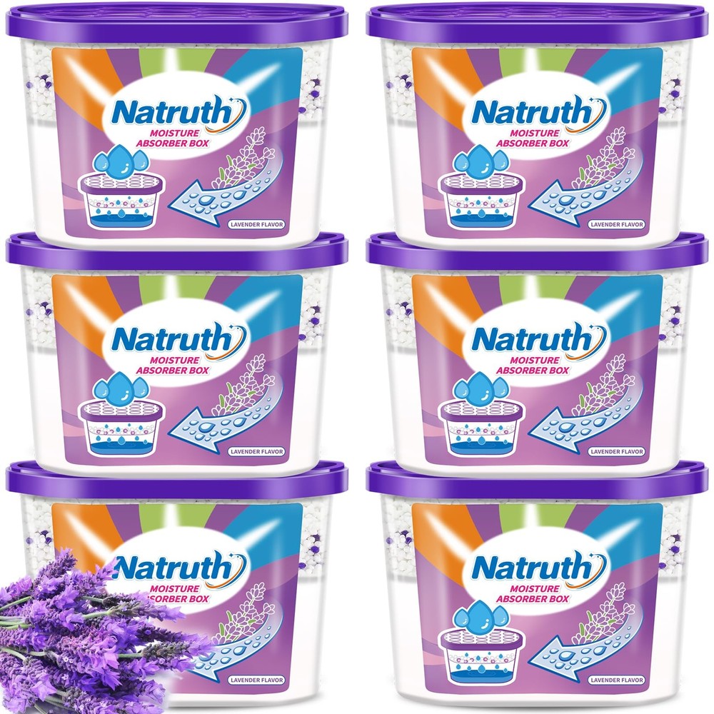 NATRUTH Moisture Absorbers With Lavender Scent,12.5OZ*6-Pack standard, Purple