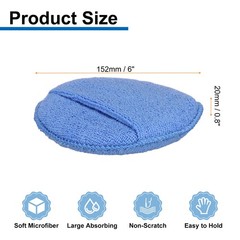 2pcs Microfiber Car Wash Sponge 6″x6″ Non-Scratch Foam Applicator Pads Blue