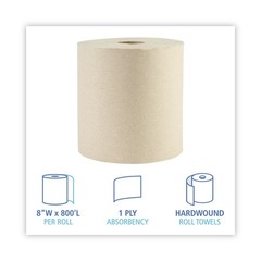 Boardwalk 32GREEN 8″ x 800′ 1-Ply Green Xtra Roll Towels – Natural (6/CT) New