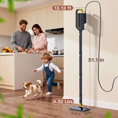 ScrubWiz Steam Mop with Detachable Handheld Cleaner, 10-in-1 Multi Gray
