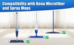 3 Pa Microfiber Cleaning Pads patible with Bona Mop Spray Mop