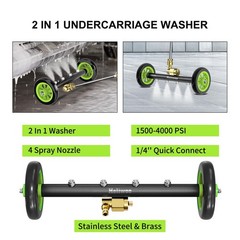 Heliwoo Undercarriage Pressure Washer Attachment 16 Inch Power 16 Inch, Green