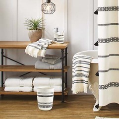 Better Homes & Gardens Boho Chic Wastebasket Black, Ceramic, Adult