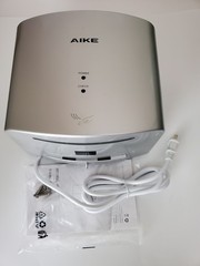 AIKE Air Wiper Compact Hand Dryer 110V 1400W Silver with 2 Pin Plug Model AK2630