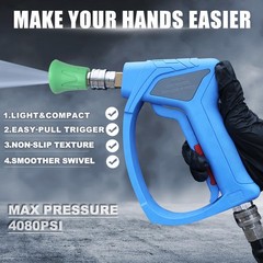 TUTULUCK® Pressure Washer Short Gun with 3/8″ Swivel, Power Small, Blue