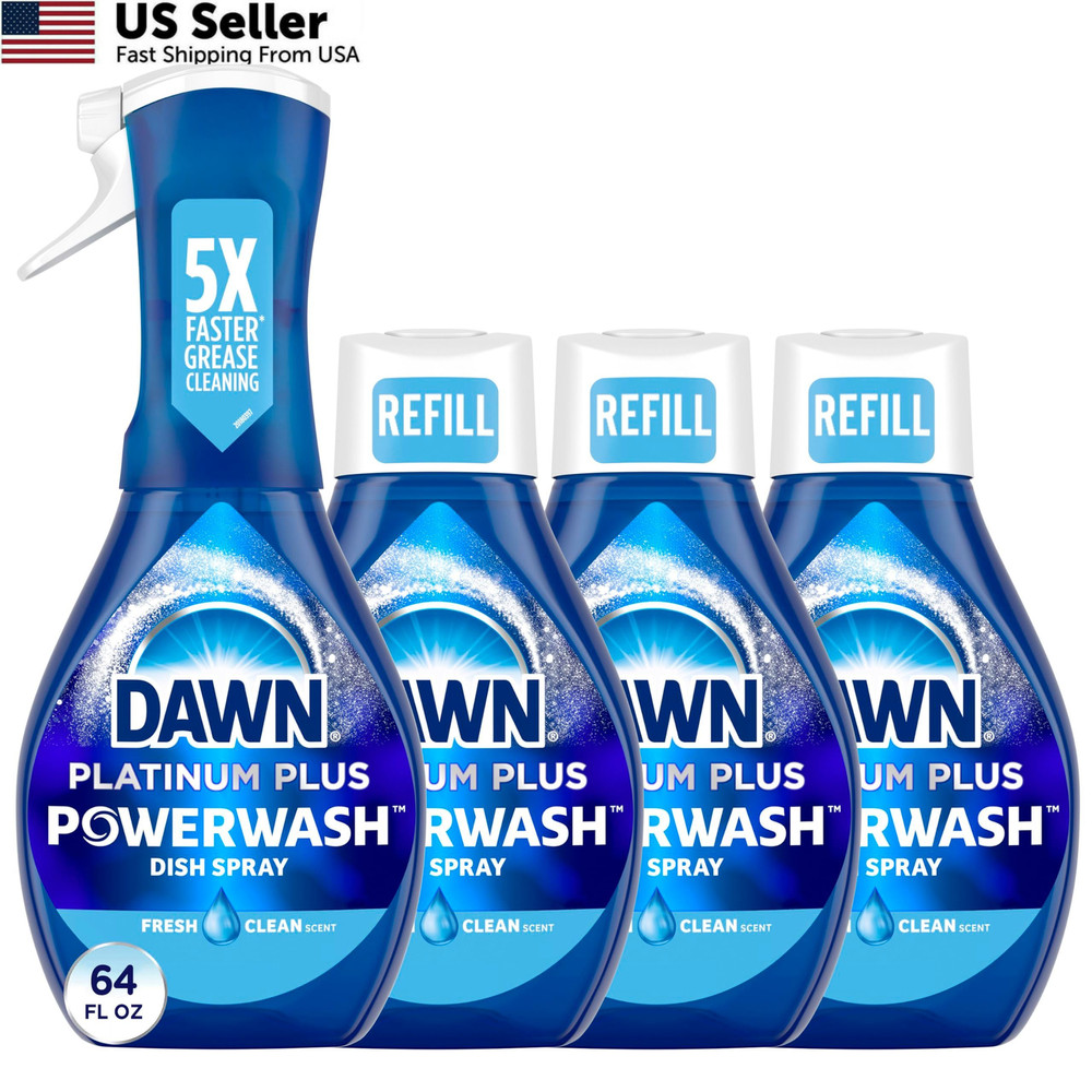 Dawn Powerwash Spray, Dish Soap, Dishwashing Liquid, 16 Fl Oz (Pack of 4)
