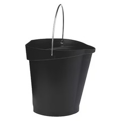 Vikan 56869 3 1/4 Gal Round Bucket, 12-3/4 In H, 12 4/5 In Dia, Black,