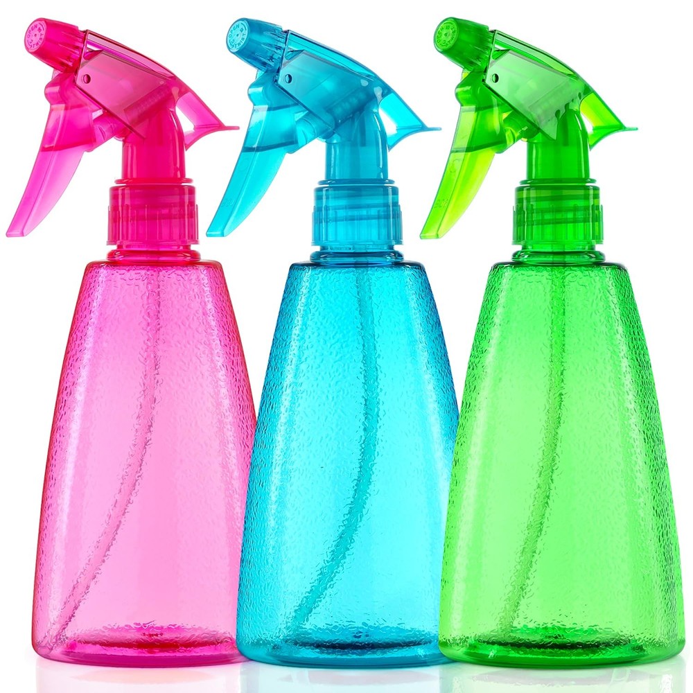 Bealee Spray Bottles 3-Pack, 16 Oz, Mist & 16 Ounces, Red, Blue, Green