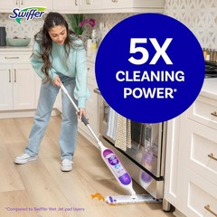 Swiffer PowerMop Multi-Surface Mop Kit for Floor Cleaning, Purple and White