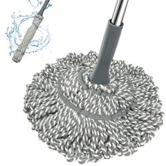 Kickleen Self Wringing Mop – Easy Squeeze Twist, with 52.5 Inch Gray001