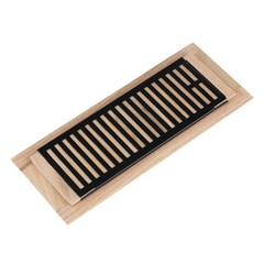 Hardwood White Oak Floor Register, Drop in 4×14 Inch with Damper,
