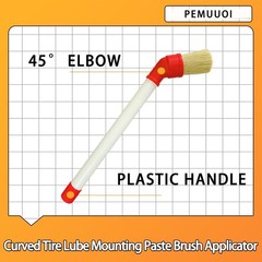 Lube Brush Applicator Swab (4-Pack), 11″ Plastic Handle and 45° Angled Design f