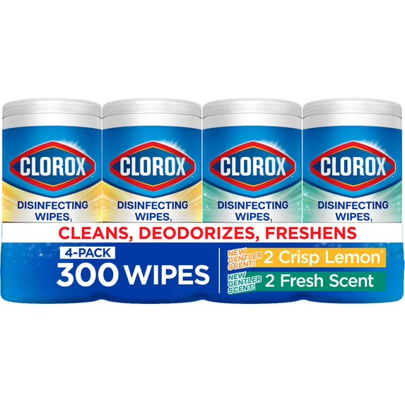 Clorox Bleach-Free Disinfecting and Cleaning Wipes, 75 Count – 8 Pack