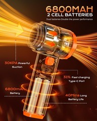 Portable Cordless Car Vacuum, 4-in-1 Handheld Vacuum with Orange