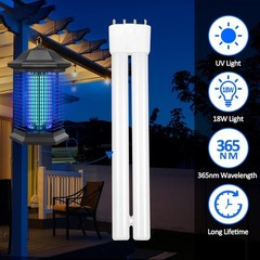 AMUFER 18W Bug Zapper Replacement Bulb, H-Shaped Tube with 4-Pin Base Bug Light