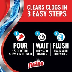 Drano Max Gel Drain Clog Remover & Cleaner, Fast-Acting 32 Fl Oz (Pack of 1)