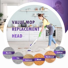 Chyodi 12 Pack Disposable Power 12 PowerMop Pads, Purple 12 Mop Refills