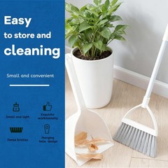 Small Broom and Dustpan Set, Household Mini White