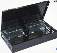 2 JT Eaton Repeater Low Profile Multi Catch Mouse Traps W/ Solid Steel Lid Black