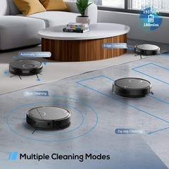 Robot Vacuum, 2 in 1 Vacuum and Mop Combo for Pet Owners: Strong Black