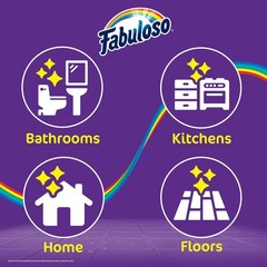 Fabuloso Brush and Dustpan Set Compact Hand Broom for Floor White Purple