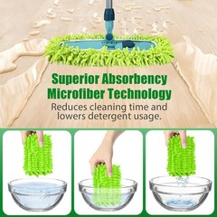 4PCS 14”~16” Microfiber Dust Mop Pads Compatible with Leifheit 55210,Reusable