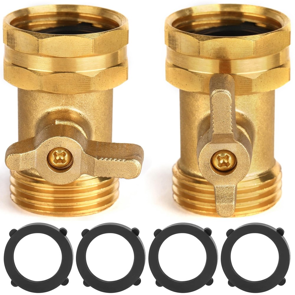 2 Pack Garden Hose Shut Off Valve – Extended Handle – 3/4″ 3/4 inches, 2