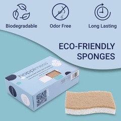Happimess Wpe2000A-12Set Natural Plant Based Non-Scratch Sisal Hemp/Cellulose