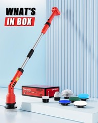 Uniqwamo Electric Spin Scrubber Compatible for Milwaukee 18V Red